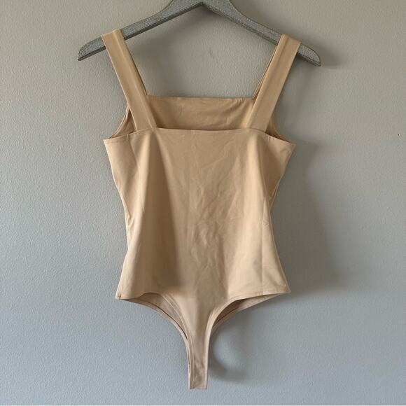 Reoria Tan Square Neck Bodysuit NEW - Picture 6 of 6